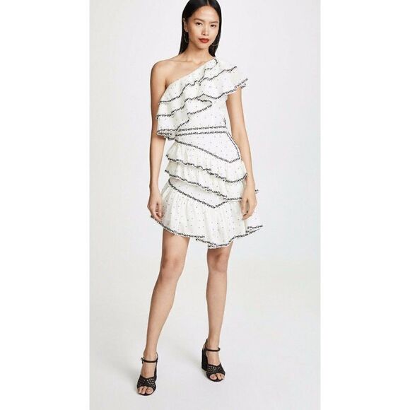 NEW LOVE SAM BLACK ROSE ONE SHOULDER MINI DRESS - Picture 4 of 6